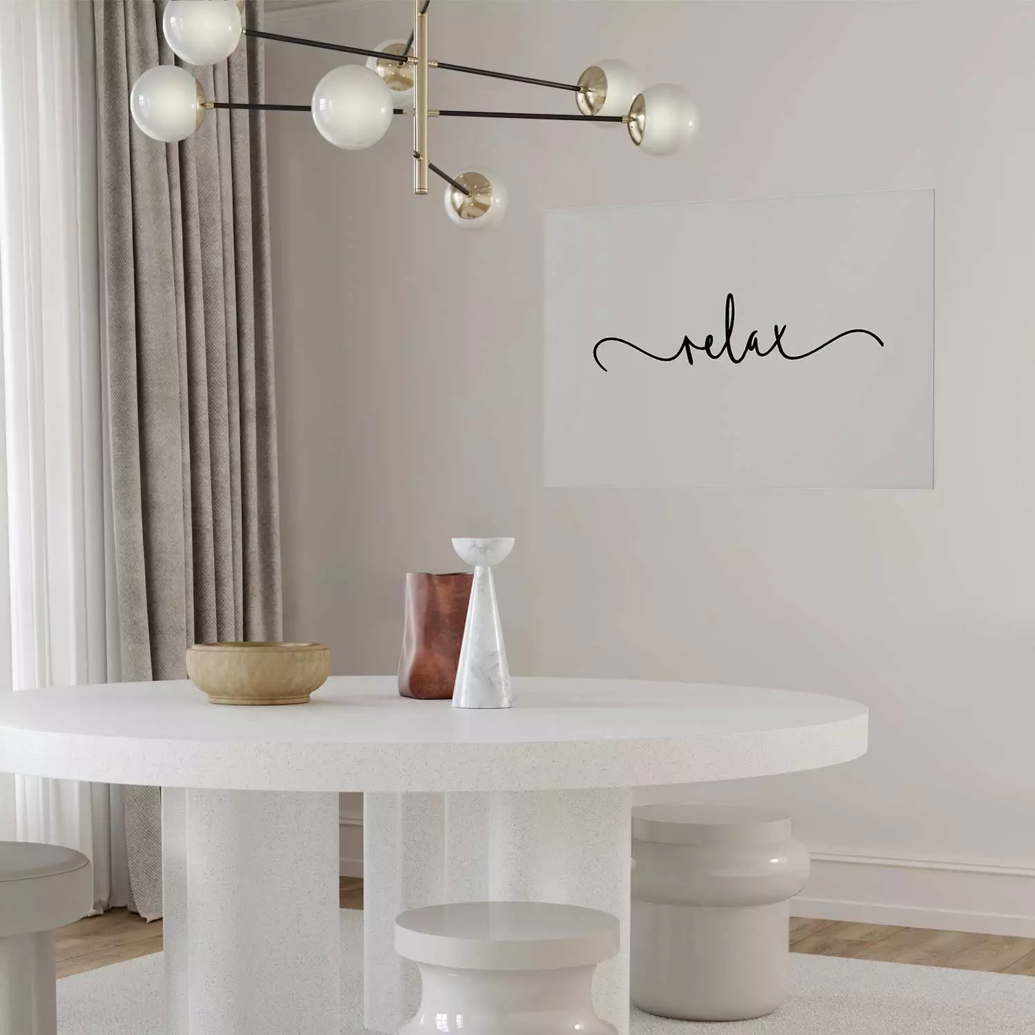 Wall Poster Relax - minimalist composition with English text