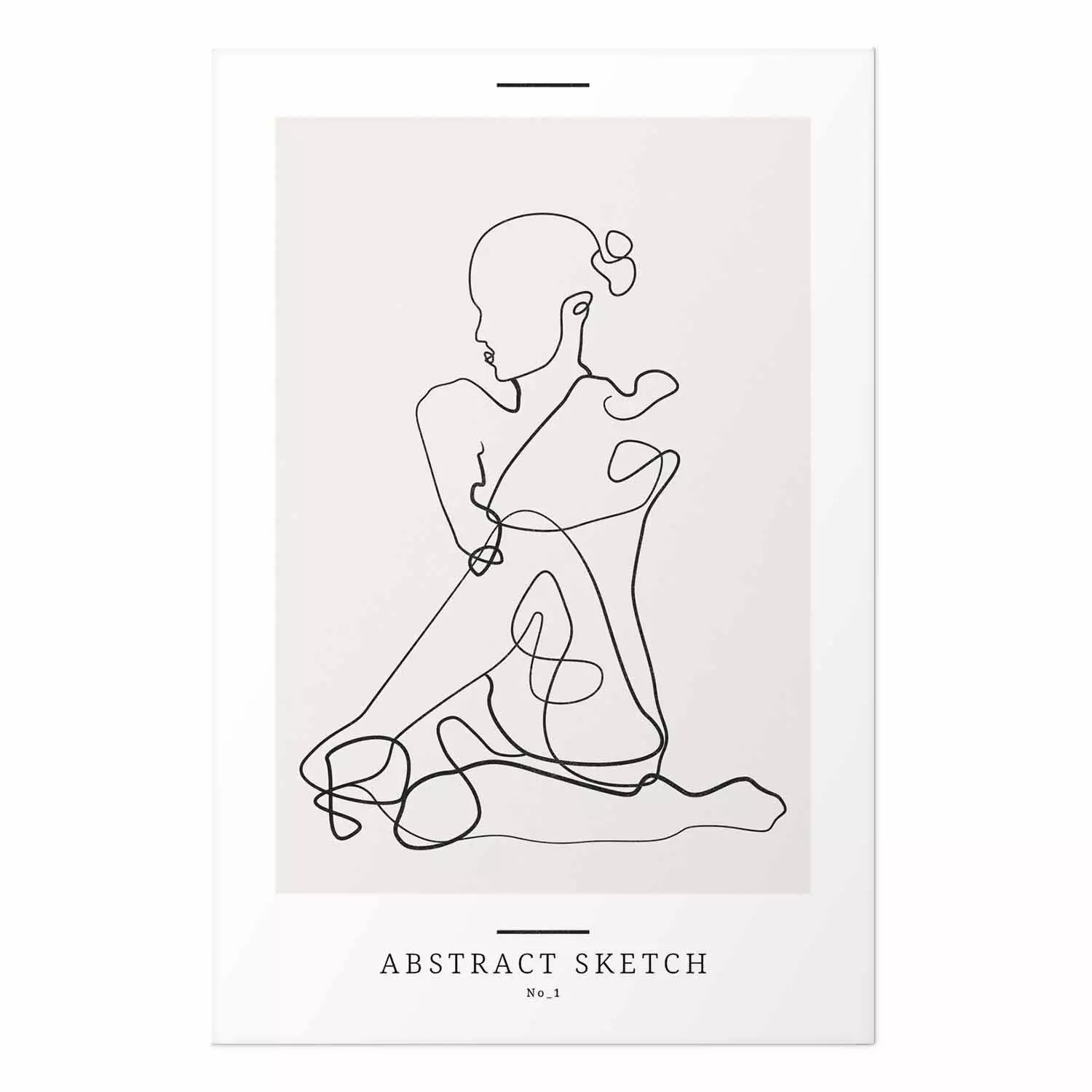 Poster Abstract Sketch - simple lineart with a woman figure and text