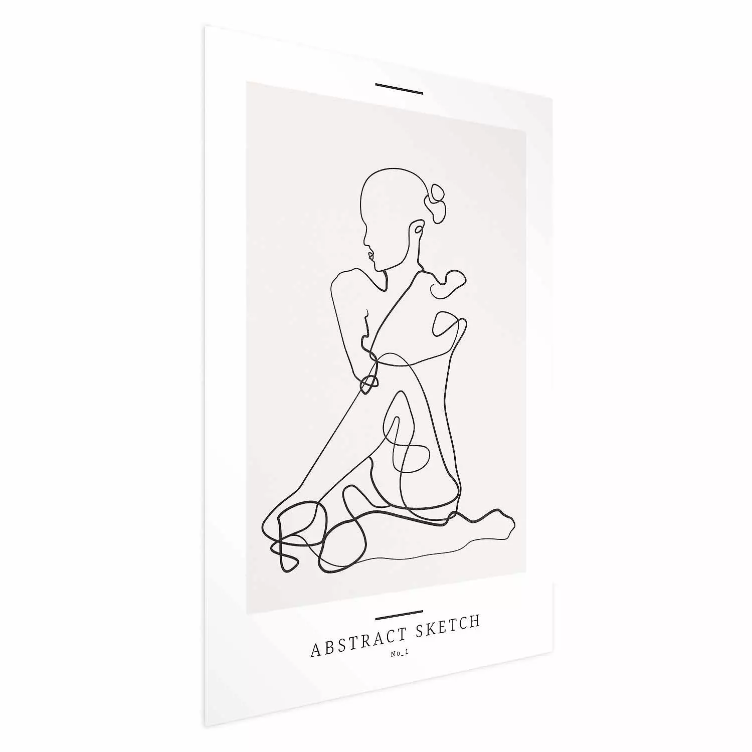 Poster Abstract Sketch - simple lineart with a woman figure and text