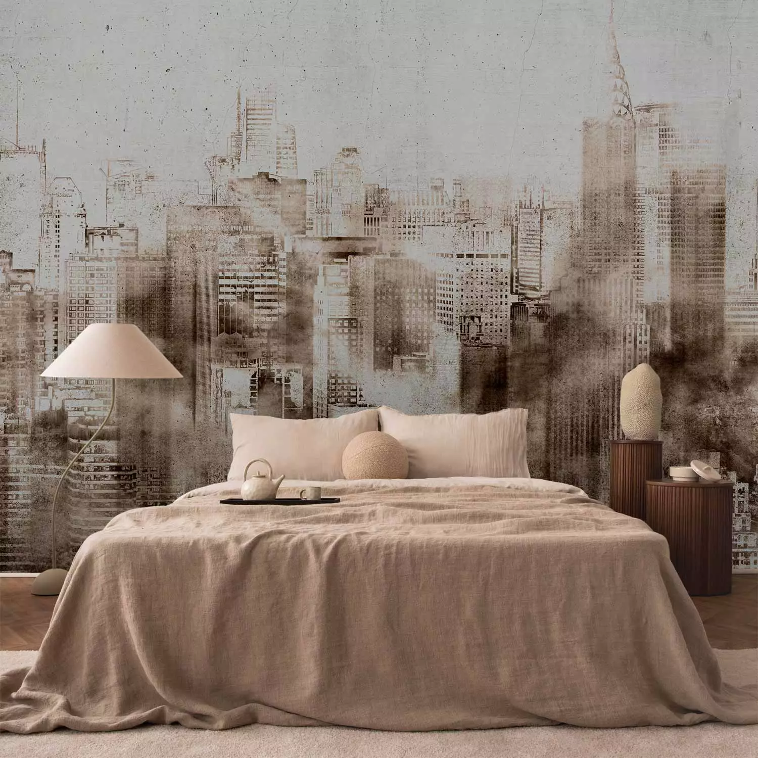 Photo Wallpaper Skyscrapers - abstract motif with architecture of a big city