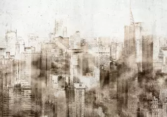 Photo Wallpaper Skyscrapers - abstract motif with architecture of a big city Wallpaper Cropper
