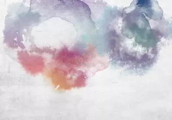 Photo Wallpaper Watercolor palette - Abstract colored spots resembling intermingling watercolor paints on parchment Wallpaper Cropper