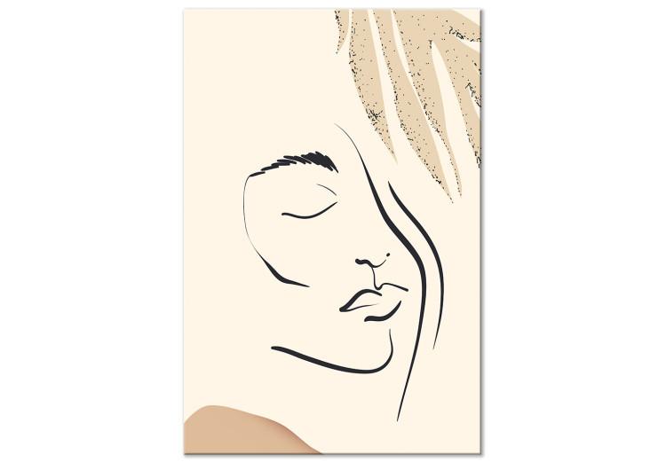 Canvas Senna Curtain (1-piece) Vertical - abstract lineart of a face