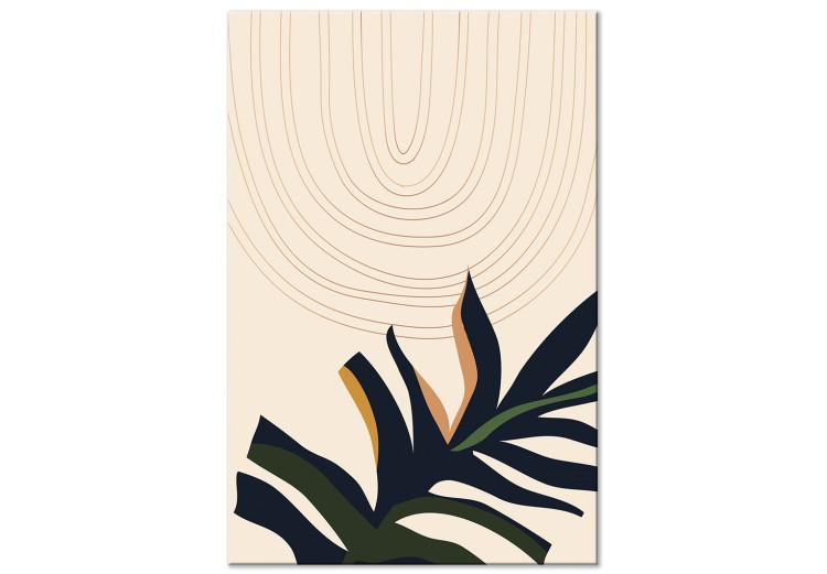 Canvas Plant Aura (1-piece) Vertical - abstract leaf in boho style