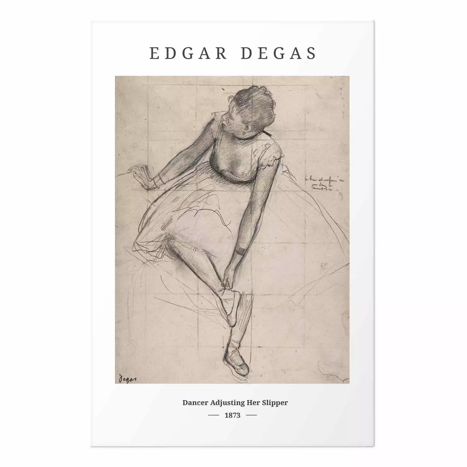 Poster Edgar Degas: The Dancer Adjusting Her Slipper - woman and black text