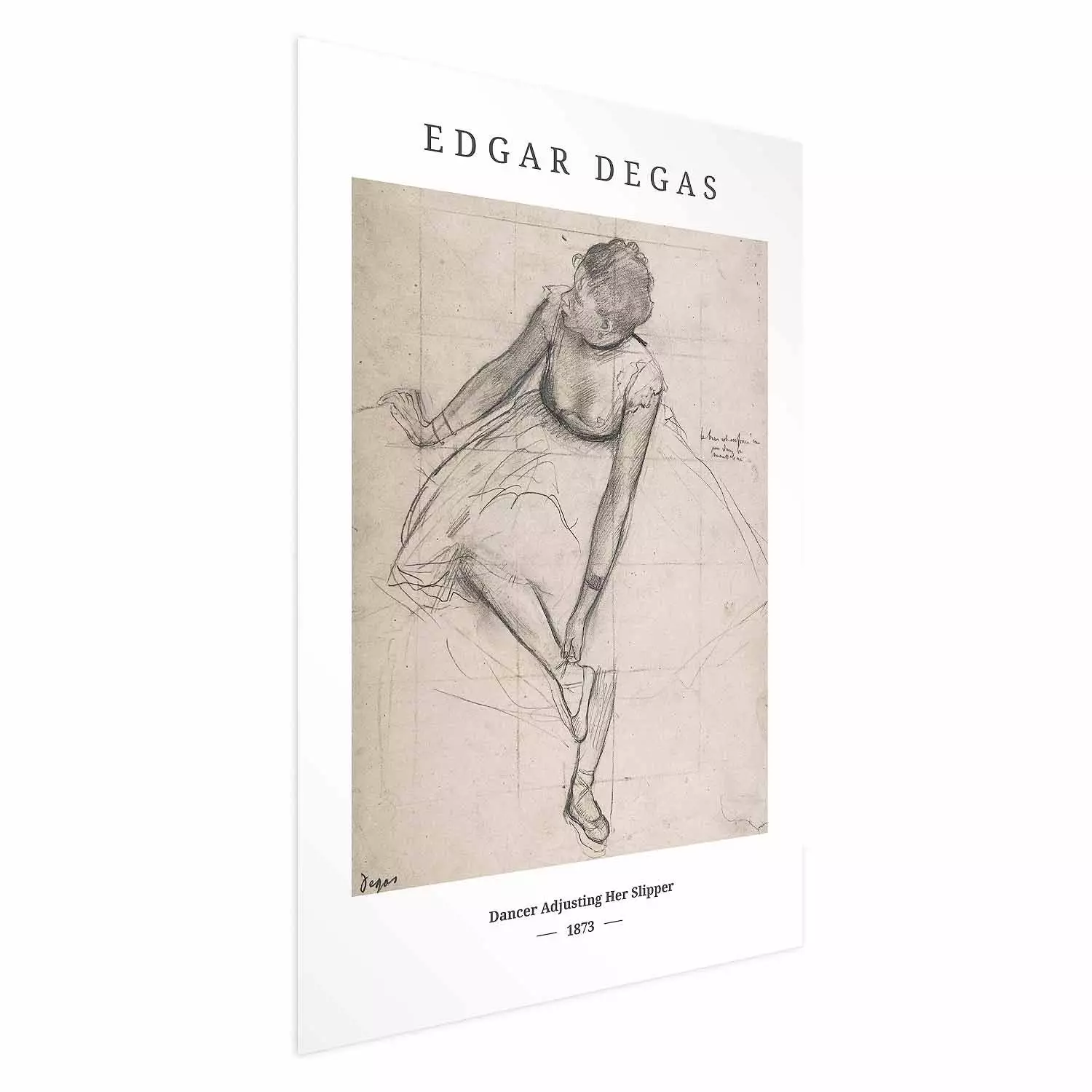 Poster Edgar Degas: The Dancer Adjusting Her Slipper - woman and black text