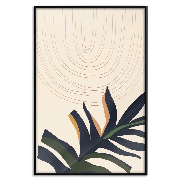 Poster Plant Aura - boho-style abstraction with a leaf of a green plant