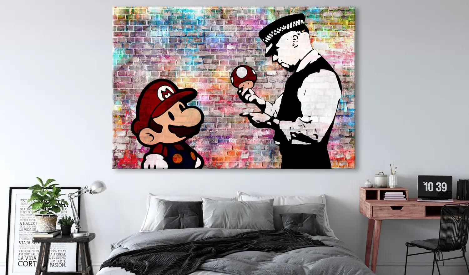 XXL canvas print Banksy Rainbow Brick - bimago