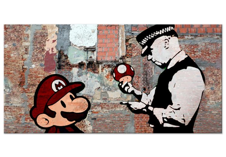 Large canvas print Banksy: Warning II [Large Format]