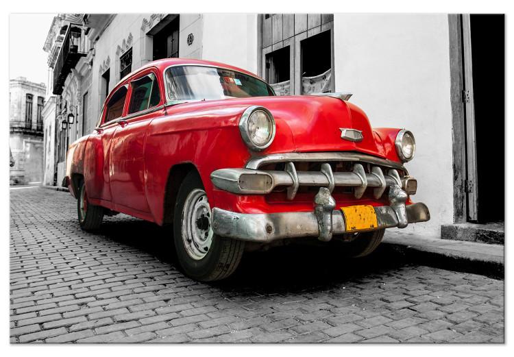 Large canvas print Cuban Classic Car (Red) [Large Format]