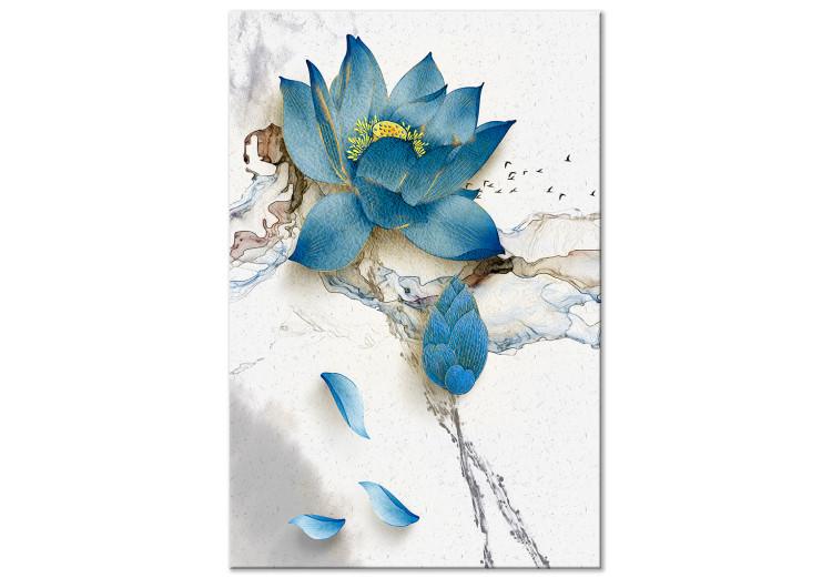 Canvas Wild Flower (1-piece) Vertical - blue plant on a winter background