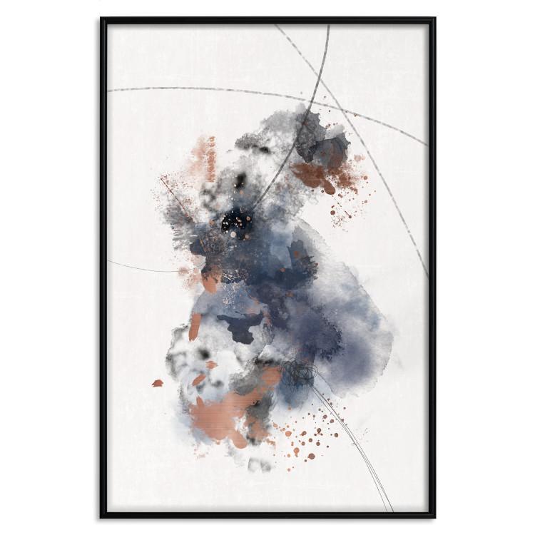 Poster Continuity of Existence - artistic pattern of black smoke on a light background