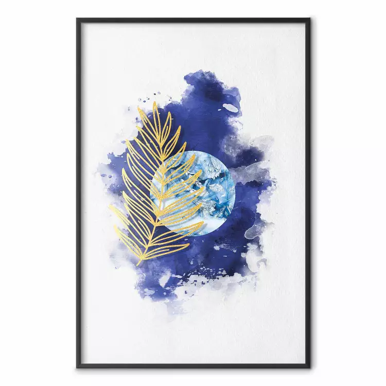 Magical Plant - abstract composition of moon in watercolor motif