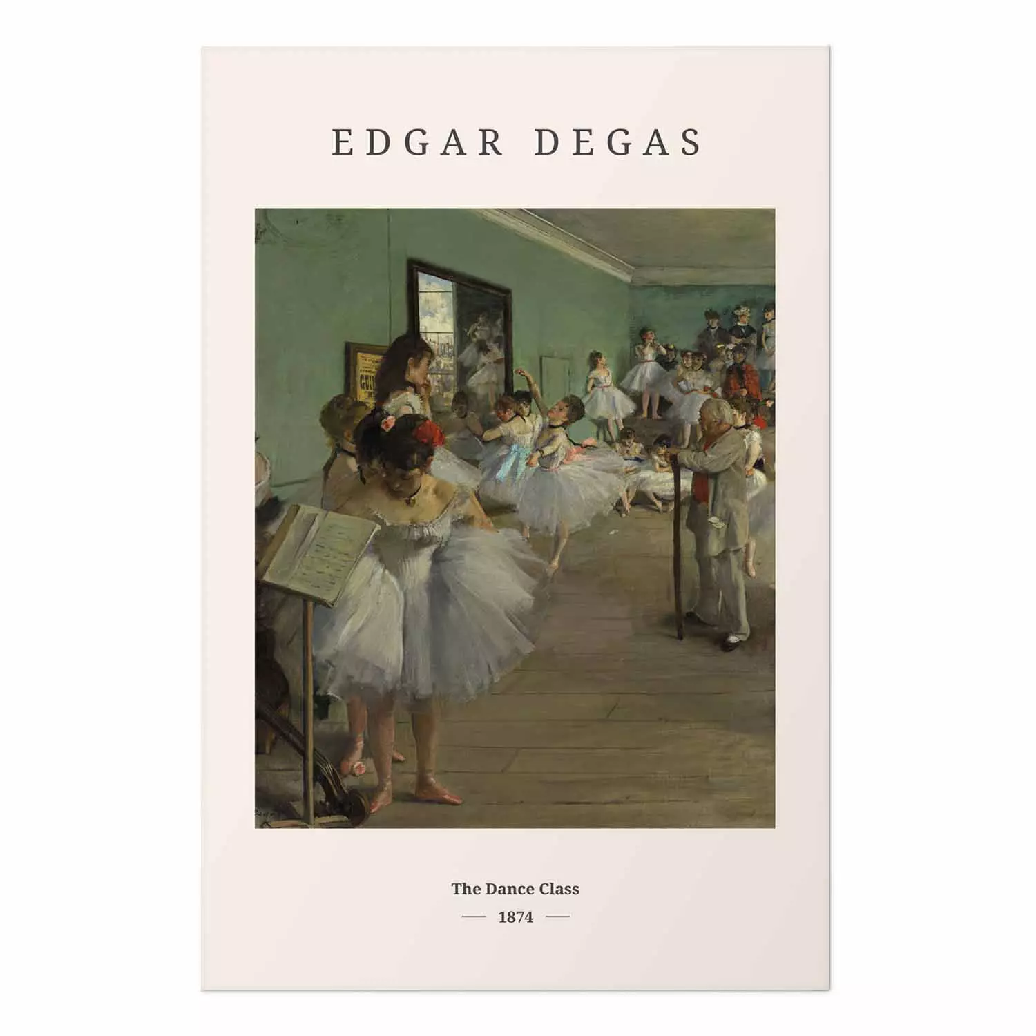 Poster Dance Class - black English text and people dancing ballet