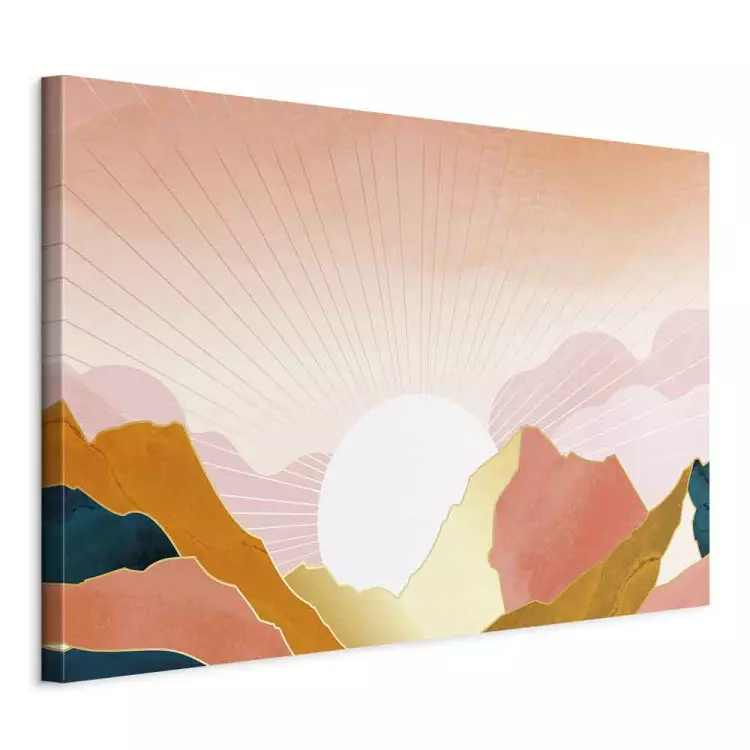 Sunny Land Wide - abstract sun behind mountains