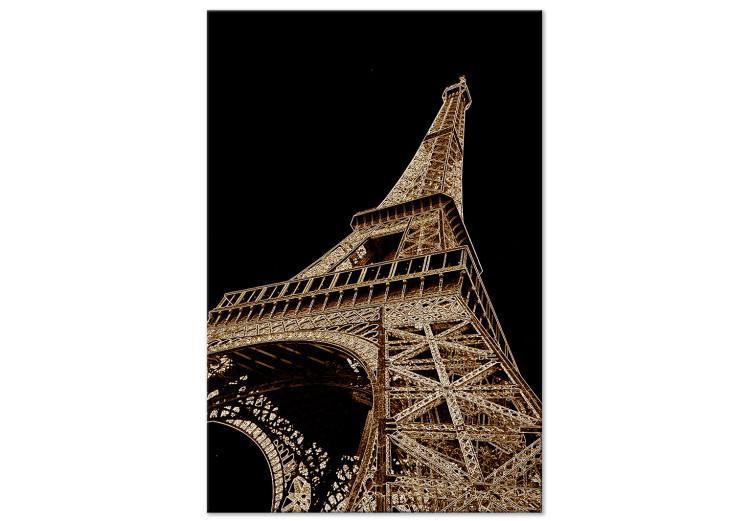 Canvas French Flash (1-piece) Vertical - Eiffel Tower on a black background