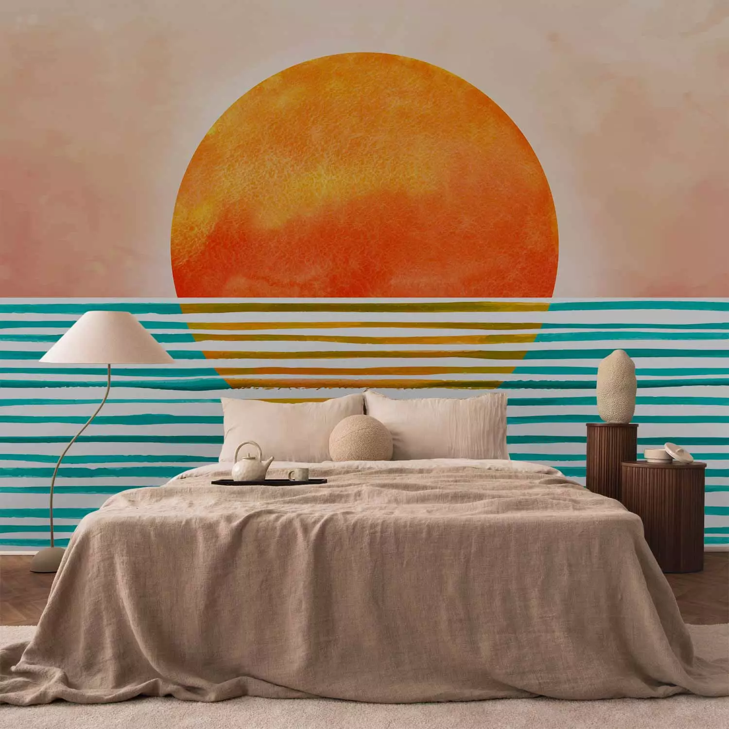 Wall Mural Magic of the Sun - Sea Landscape in vivid Colors