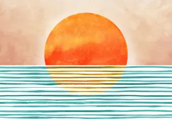 Wall Mural Magic of the Sun - Sea Landscape in vivid Colors Wallpaper Cropper