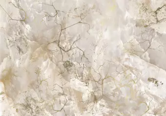 Wall Mural Abstract subtle background - light marble background with golden patterns Wallpaper Cropper