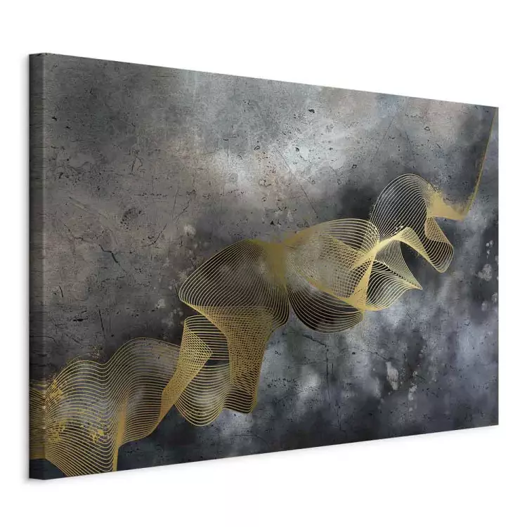 Linearity of Time (1-piece) Wide - golden abstraction and dark background