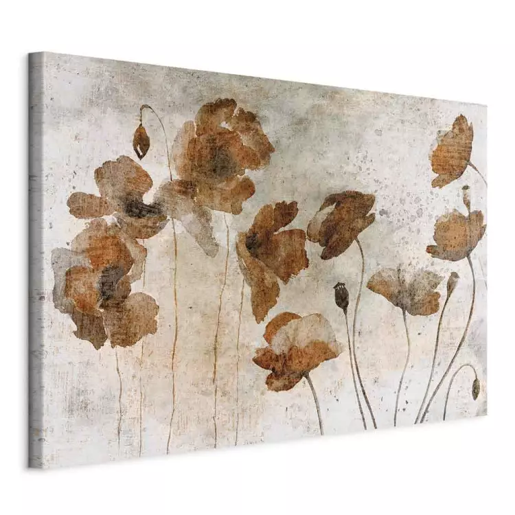 Watercolor Poppies Wide - field flowers in boho style