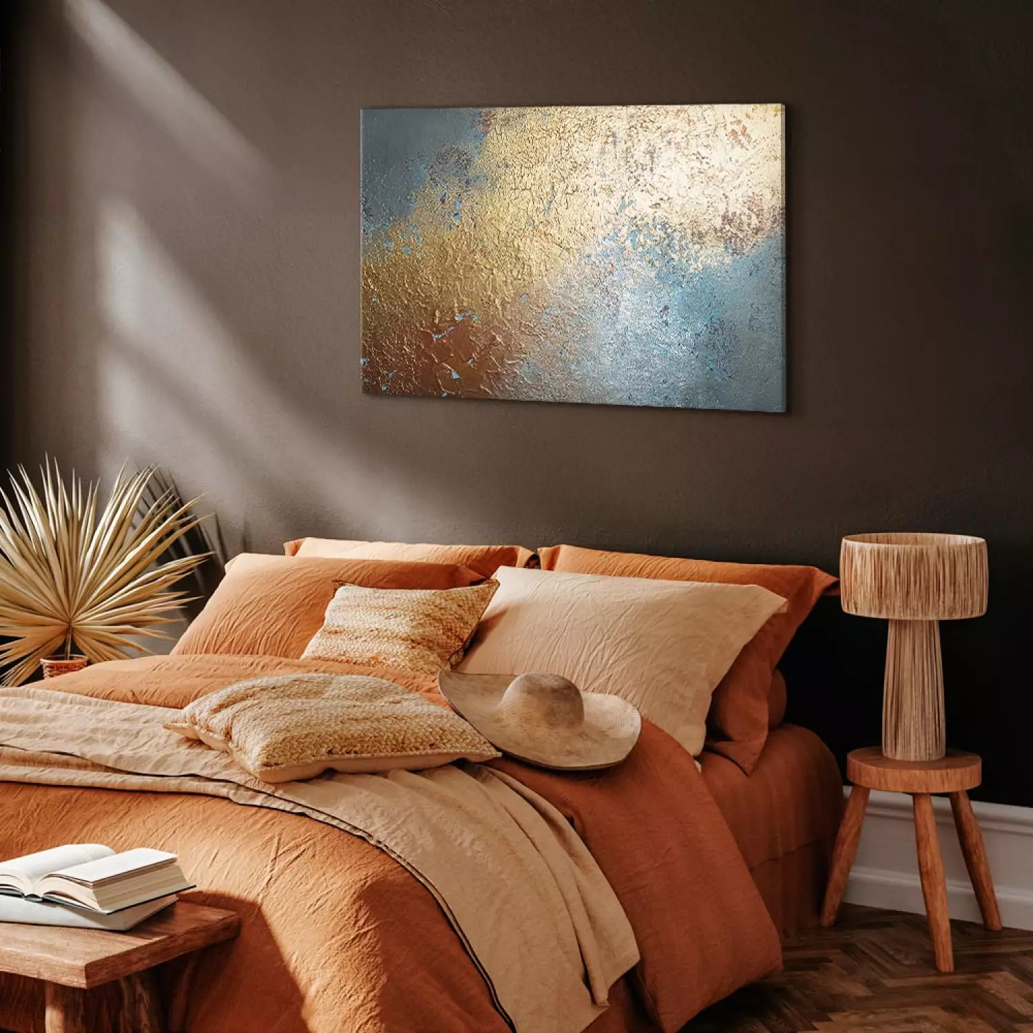 Canvas Print Texture Penetration Wide - modern golden abstraction