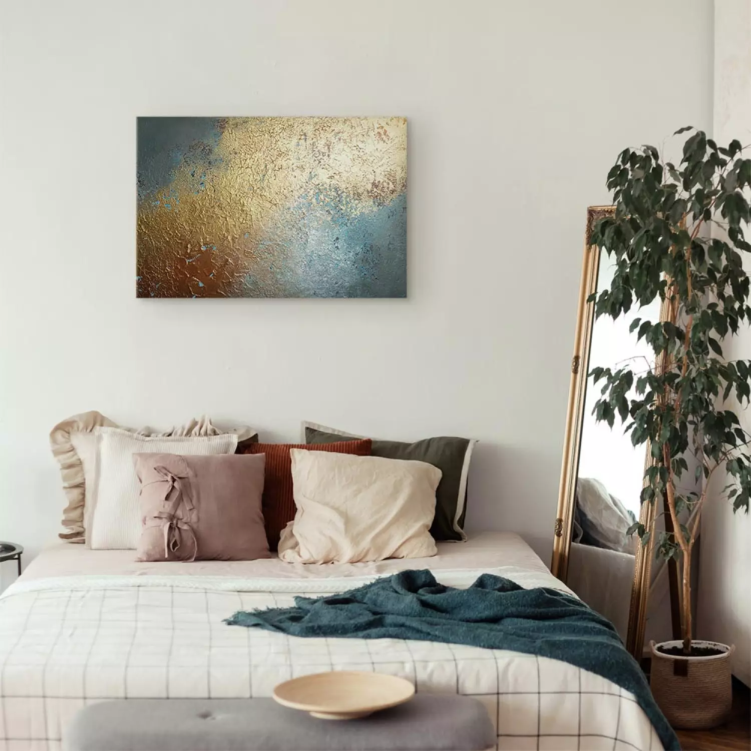 Canvas Print Texture Penetration Wide - modern golden abstraction