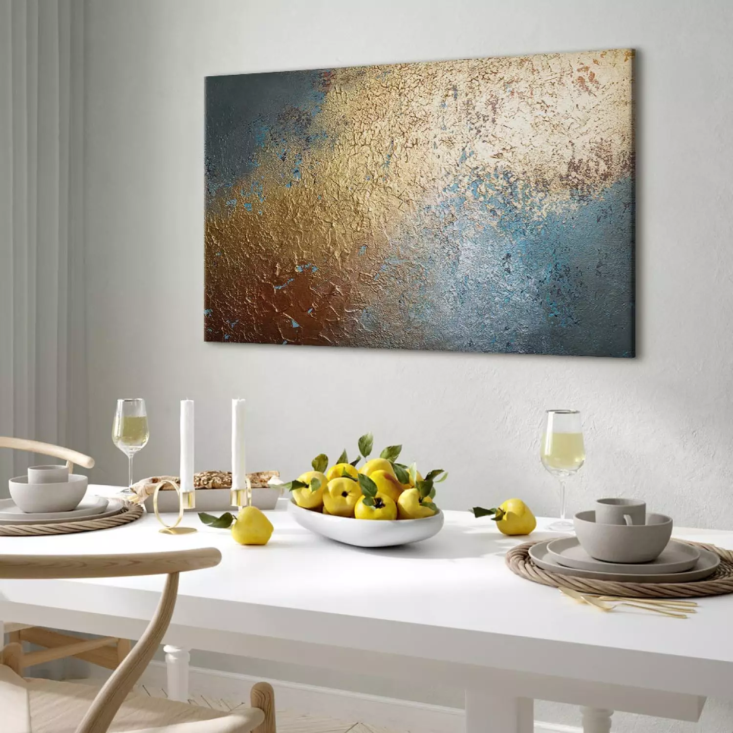 Canvas Print Texture Penetration Wide - modern golden abstraction