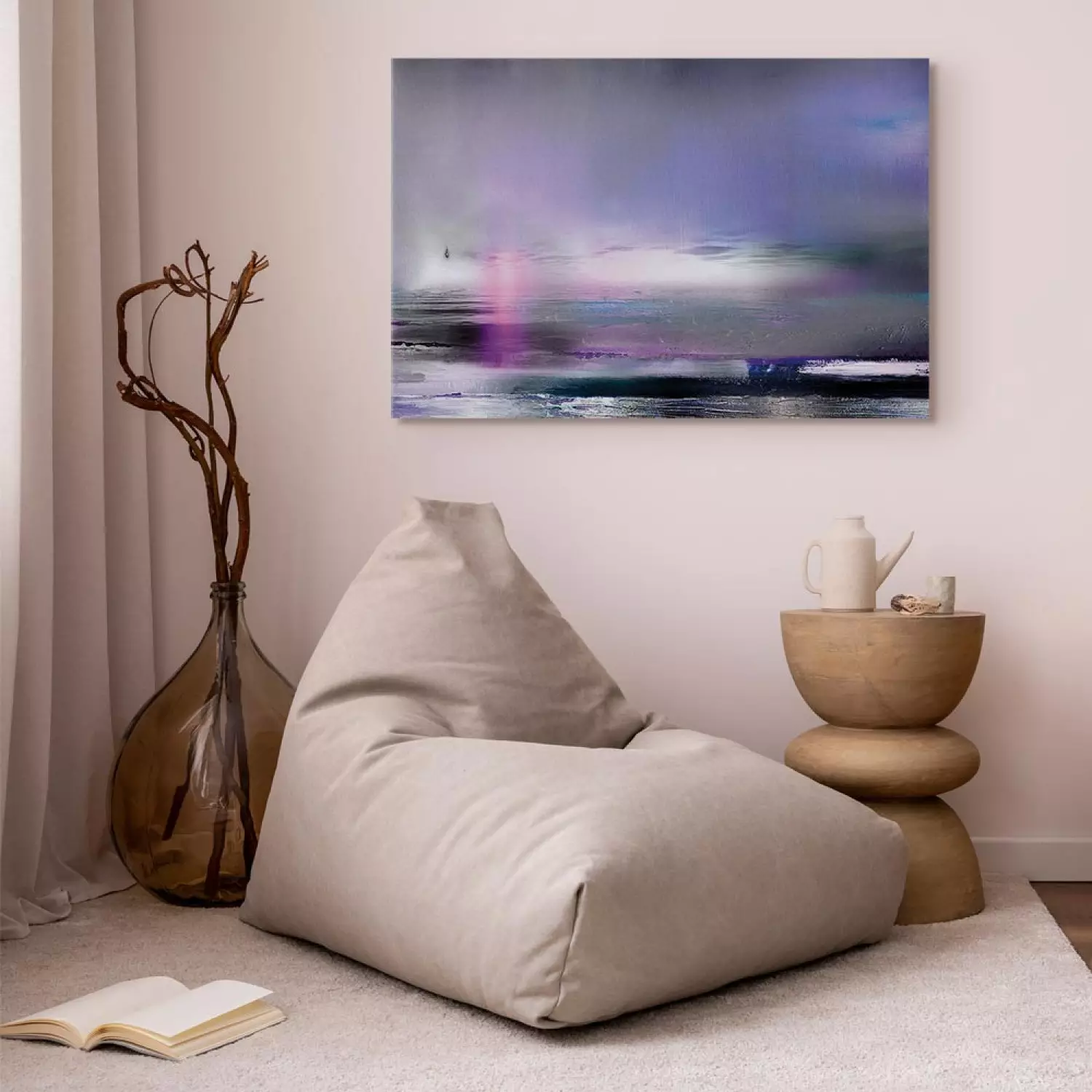 Canvas Print Purple Sunset Wide - abstraction with a hint of purple