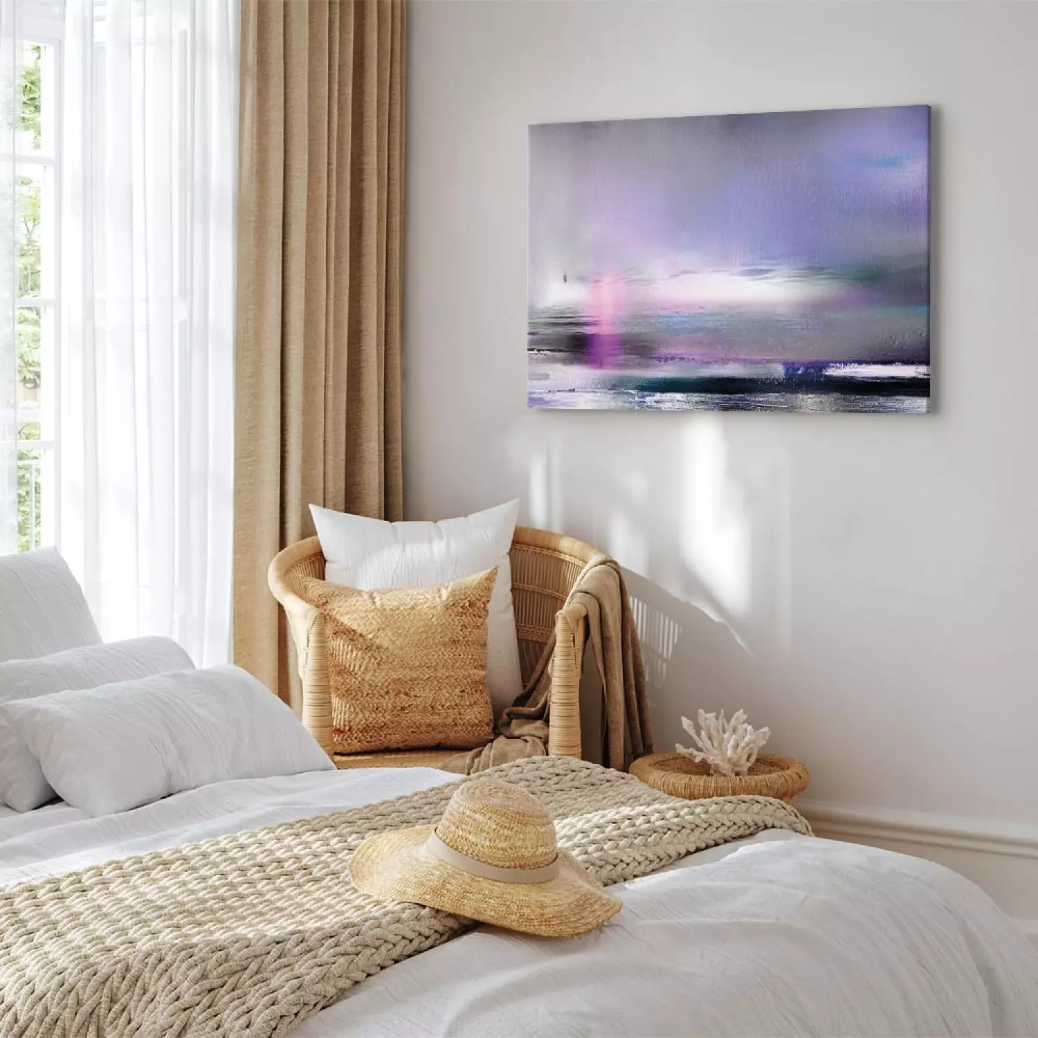 Canvas Print Purple Sunset Wide - abstraction with a hint of purple