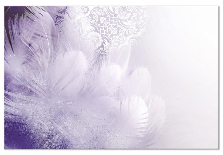 Canvas Feathers (1-piece) Wide - second variant - abstraction in purple