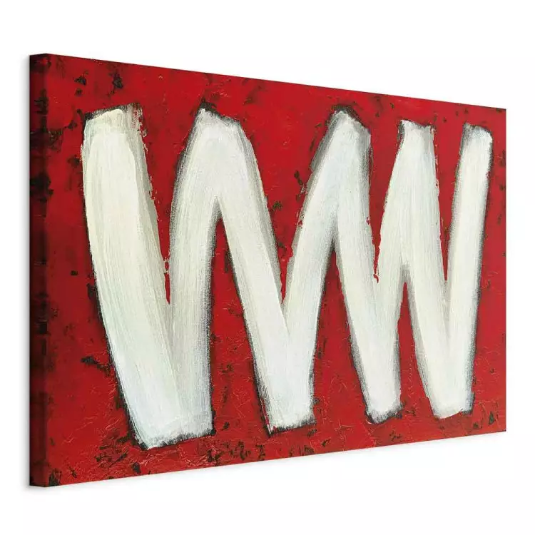 Two Letters W (1-piece) Wide - abstraction on a red background