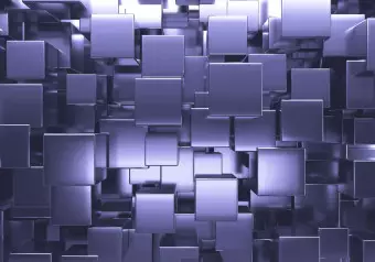 Wall Mural Purple face of geometry - a composition with an abstract motif Wallpaper Cropper