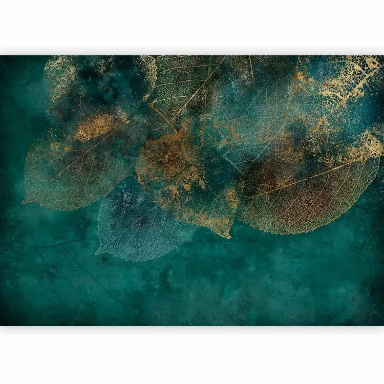 The Structure of the Leaves - Imprinted Shapes on a Blue Background