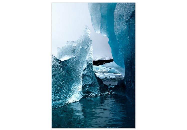 Canvas Icy Abstraction (1-piece) Vertical - winter landscape with water