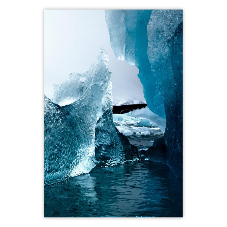 Poster Icy Abstraction - water amidst glaciers against a winter landscape