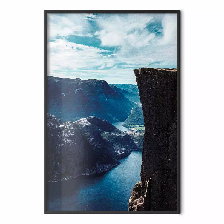 Preikestolen - picturesque landscape of rocky mountains and a large lake