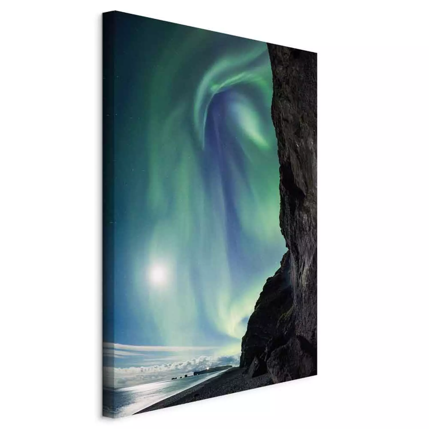 Canvas Art Print Wonder of Nature Vertical - landscape with cliff and polar sky