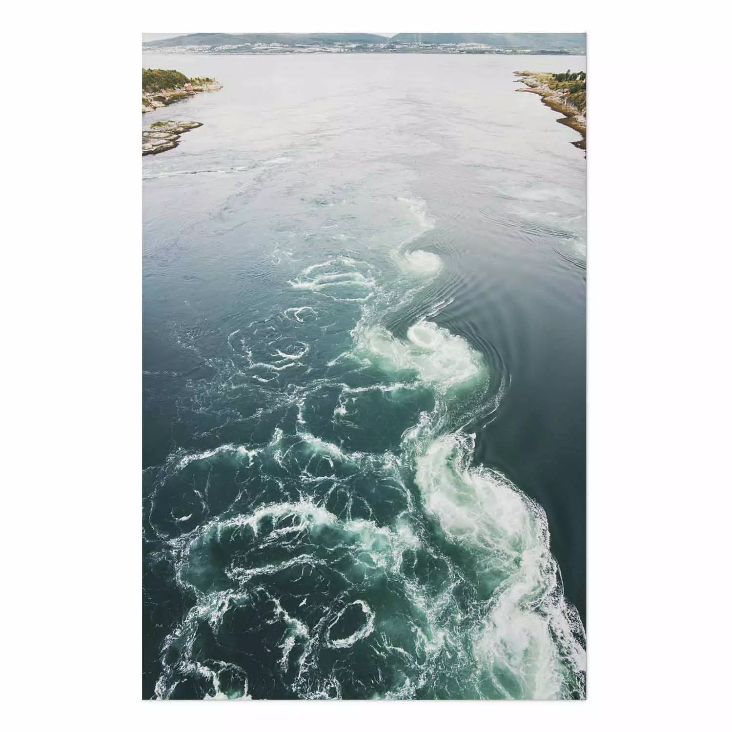 Poster Turquoise Whirls - landscape of a blue lake with small waves