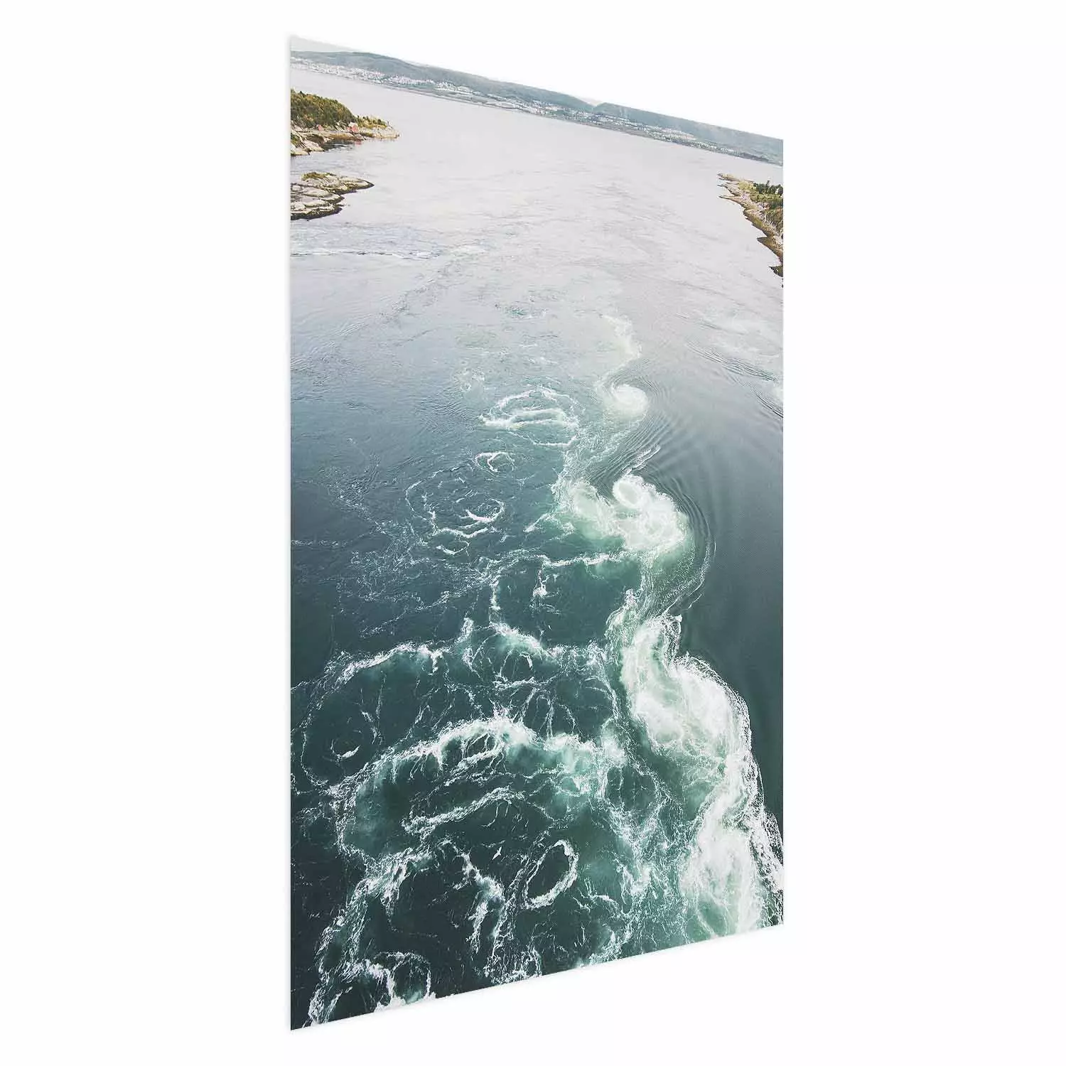 Poster Turquoise Whirls - landscape of a blue lake with small waves