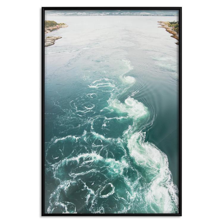 Poster Turquoise Whirls - landscape of a blue lake with small waves