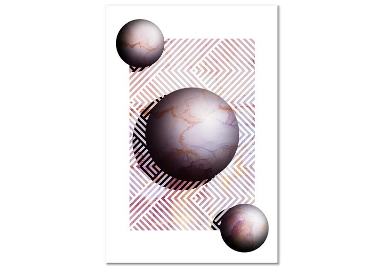 Canvas Marble Planets (1-piece) Vertical - geometric abstraction