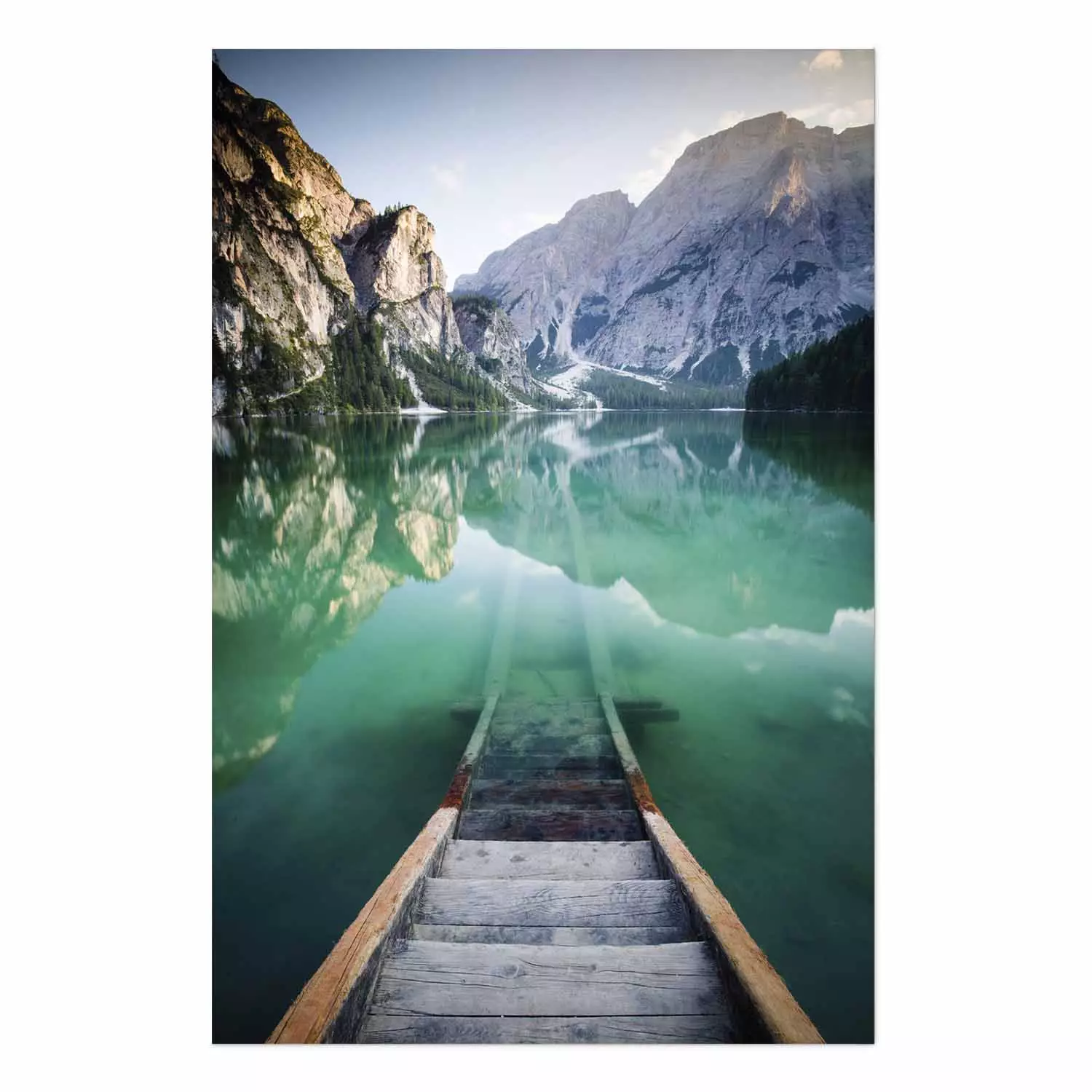 Wall Poster Beginning of Adventure - landscape of a azure lake against high mountains