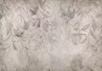 Photo Wallpaper Beige twigs - abstract composition with motif inspired by nature Wallpaper Cropper