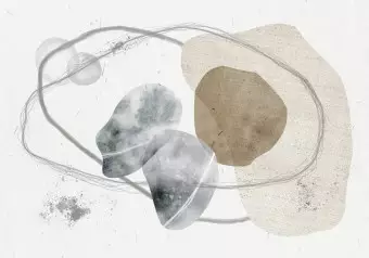 Photo Wallpaper Elements - minimalist abstraction with grey and beige patterns Wallpaper Cropper