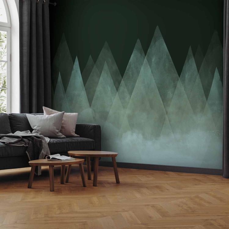 Wall Mural Mountain triangles - Landscape with abstraction in dark colors