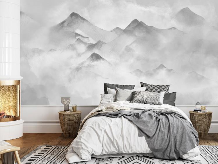Wall Mural Winter face of the mountains - Landscape with snow in shades of gray