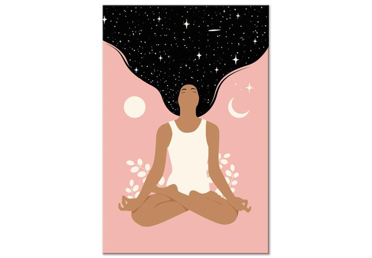 Canvas Morning Yoga (1-piece) Vertical - woman figure in a self-love spirit