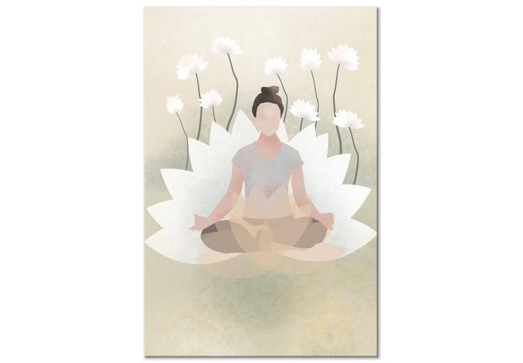 Canvas Love Yoga (1-piece) Vertical - floral composition in Zen style