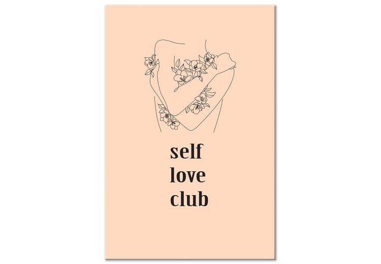 Canvas Self Love Club (1-piece) Vertical - lineart with texts